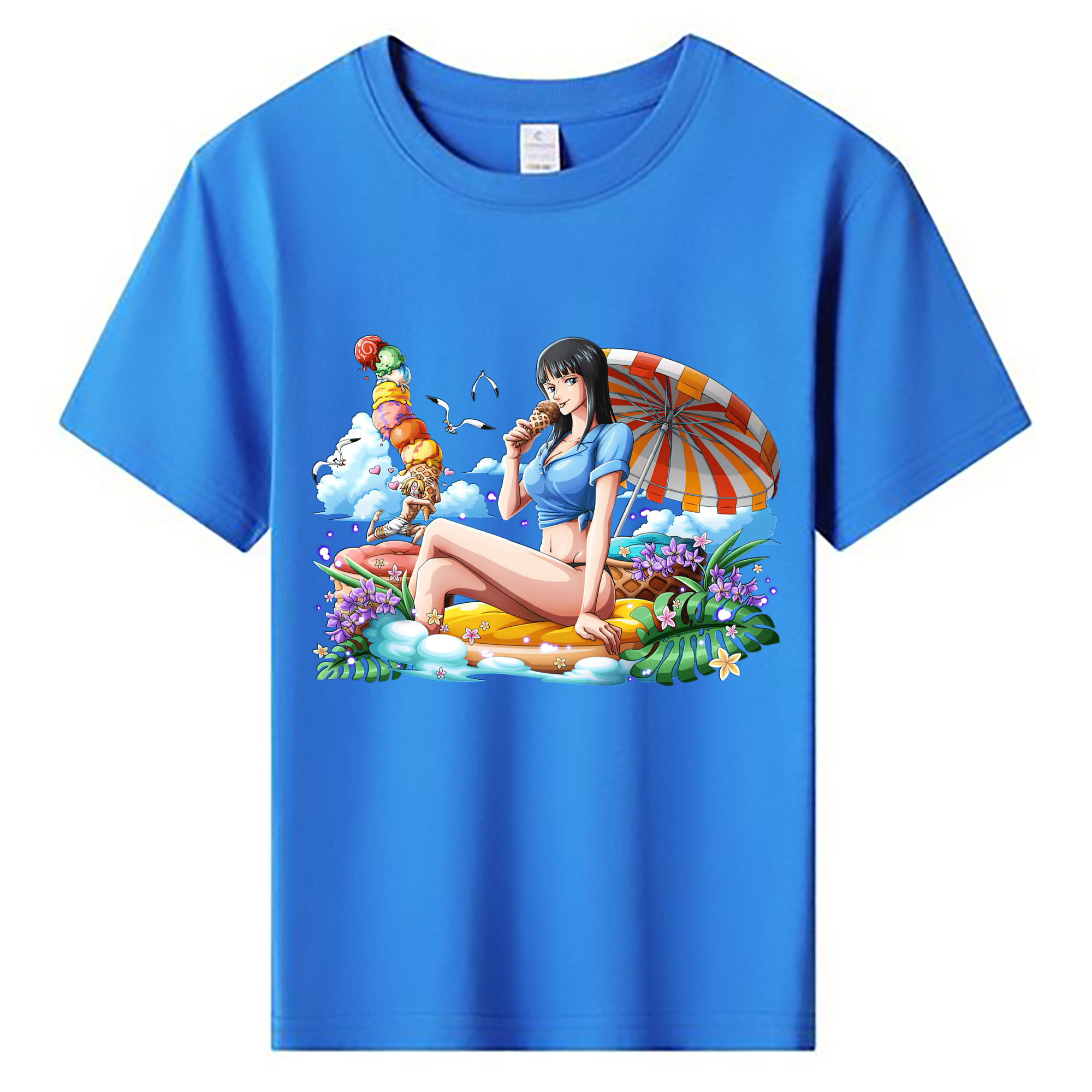 （画像用） ワンピース ニコ・ロビン ONE PIECE Nico Robin 綿100％キッズTシャツ（フロントプリント）